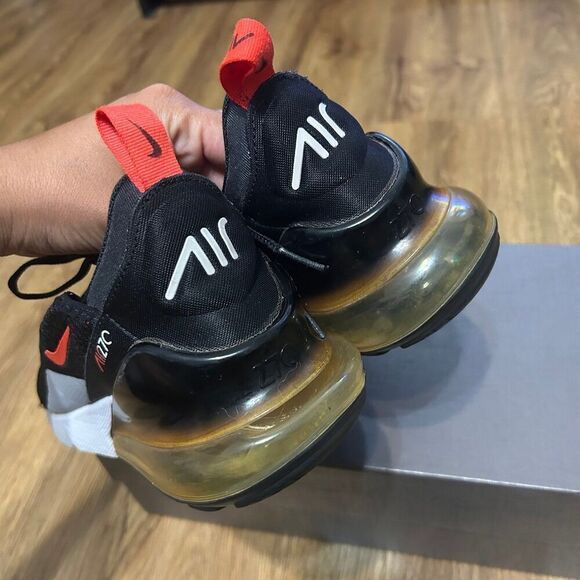 NIKE Air Max 270 Black/Bright Crimson-hyper Crimson lace up shoes sneakers sz8 - Picture 5 of 8